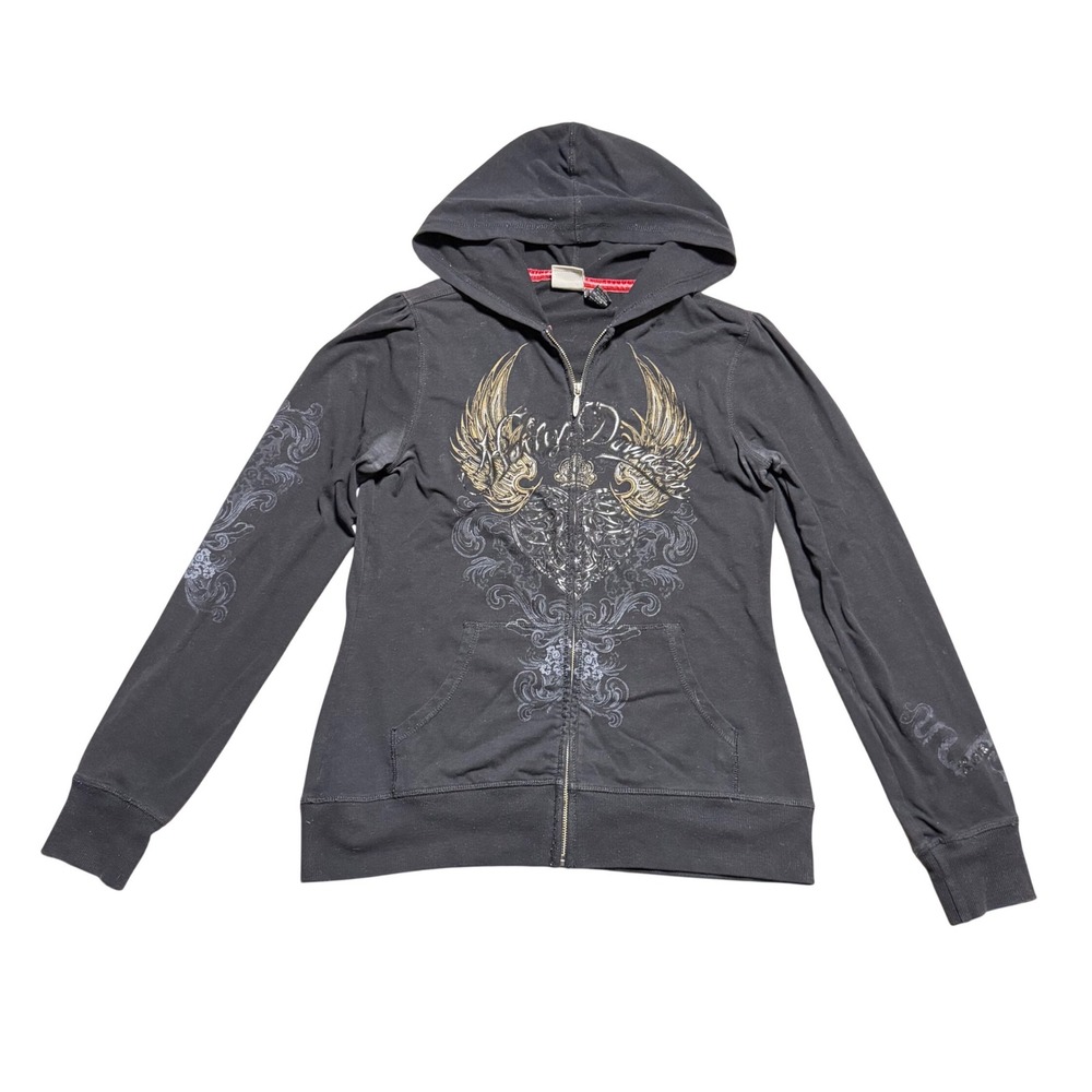 Harley-Davidson Black Winged Graphic Zip Up Hoodie